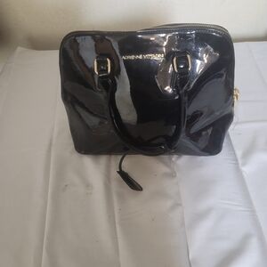 Adrienne Vittadini Glossy Black Satchel